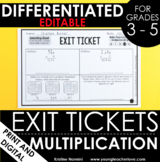 Multiplication Exit Tickets Differentiated Assessment - Di