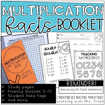 Preview of Multiplication Fact Booklet