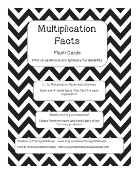 Preview of Multiplication Fact Cards