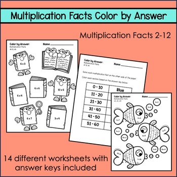 Preview of Multiplication Fact Color by Answer