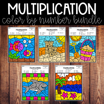 Multiplication Fact Color by Code | Multiplication Fact Practice | BUNDLE