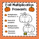 Multiplication Fact Families 1 - 10 Pumpkin Pennants Activity