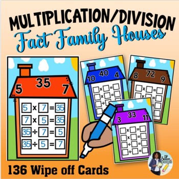 Preview of Multiplication/Division Fact Families Houses Wipe Off Mats