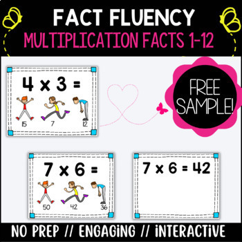 Preview of Multiplication Fact Family Fluency-No Prep-Interactive and Engaging FREE SAMPLE