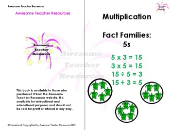 Preview of Multiplication Fact Family Mini-Book: 5s
