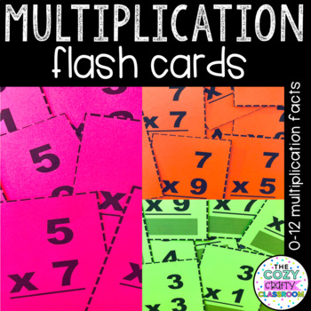 Preview of Multiplication Fact Flash Cards Printable 0-12