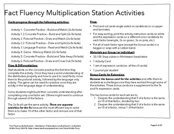 Preview of Multiplication Fact Fluency Activities - Montessori Presentation