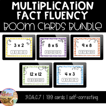 Preview of Multiplication Fact Fluency - Boom Card Bundle | Distance Learning