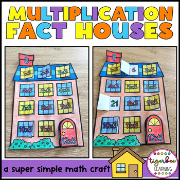 Preview of Multiplication Fact Fluency Crafts | Multiplication Houses