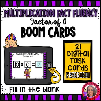 Preview of Multiplication Fact Fluency Factor of 0 Boom Cards