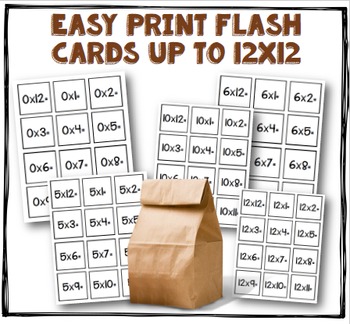 Multiplication Fact Fluency Flash Cards Quizzes And Self Progress Monitioring