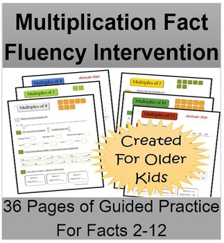 Preview of Multiplication Fact Fluency Intervention 36 Pages Complete Bundle Facts 2-12