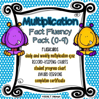 Preview of Multiplication Basic Fact Flashcards, Tests, Quizzes, Record-Keepers, andRibbons