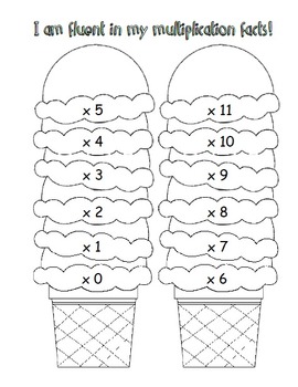 Multiplication Fact Fluency Recording Sheet by Creativity4Learning