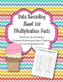 Multiplication Fact Fluency Recording Sheet