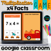 Multiplication Fact Fluency x4 Facts Digital Game Fall Theme