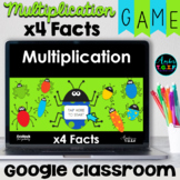 Multiplication Fact Fluency x4 Facts Digital Game Spring Theme
