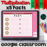 Multiplication Fact Fluency x5 Facts Digital Game Christmas Theme