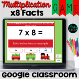 Multiplication Fact Fluency x8 Facts Digital Game Christmas Theme