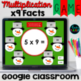 Multiplication Fact Fluency x9 Facts Digital Game Christmas Theme