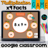 Multiplication Fact Fluency x9 Facts Digital Game Fall Theme