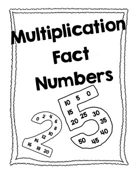 Preview of Multiplication Fact Numbers