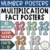 Multiplication Fact Posters - Wood Theme