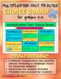 Multiplication Fact Practice Choice Board