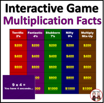 Preview of Multiplication Facts Game Show Activity