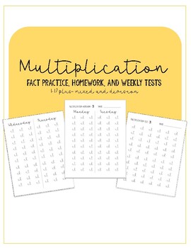 multiplication fact practice homework