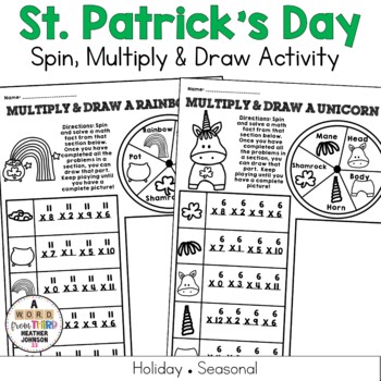 Preview of Multiplication Fact Practice Multiply and Draw St Patrick's Day
