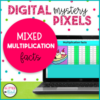 Preview of Multiplication Fact Practice Pixel Art Mystery Picture Math Digital Resources