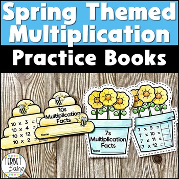 Preview of Spring Multiplication Facts Fluency Practice Booklets Craft Activity Grade 3 4