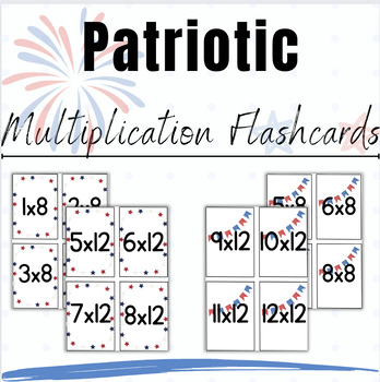 Preview of Multiplication Fact Fluency Practice - USA/Patriotic Themed Flashcards