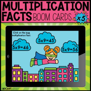 Preview of Multiplication Fact Practice x5 Boom Cards