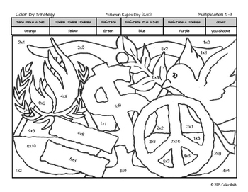 Multiplication Fact Strategy Coloring Sheets No Prep December Holiday Theme