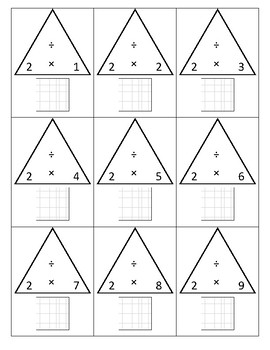 Multiplication Fact Triangles with Array Grid by Brian Miller | TpT