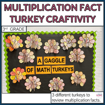 Preview of Multiplication Fact Turkey Craftivity and Bulletin Board