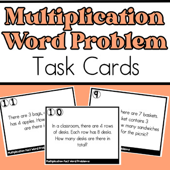 Preview of Multiplication Fact Word Problem Task Cards