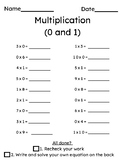 Multiplication Facts 0 & 1