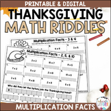 Multiplication Facts 0-10 3.OA.1 Thanksgiving Riddle Works