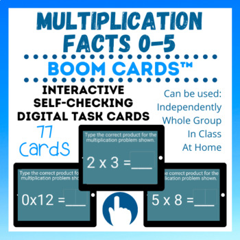 Preview of Multiplication Facts 0-5 - Boom Cards™