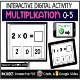 Multiplication Facts 0-5 Digital Task Cards | 3rd Grade | 