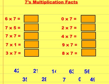 Preview of Multiplication Facts 1 - 10