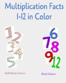 Multiplication Facts 1-12 posters in color (boho and bold colors)