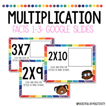 Preview of Multiplication Facts 1-3: Interactive Task Cards- Google Slides Version