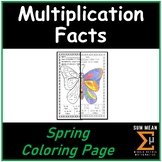 Multiplication Facts (1-digit by 1-digit) | Spring Coloring Page