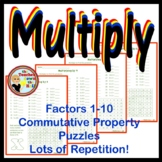 Multiplication Facts 10 Practice Pages w/ Number Puzzles I