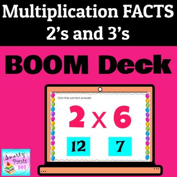 Preview of Multiplication Facts 2's and 3's  BOOM Deck  3rd Grade