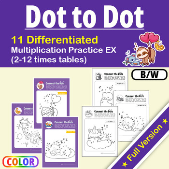 Preview of Differentiated Multiplication Facts 2 - 12 | Times Table | Skip Count Dot-to-Dot